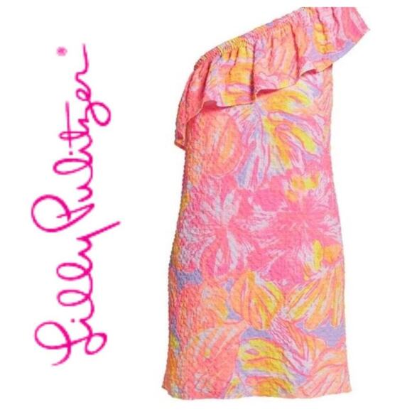 LILLY Pulitzer | Emmeline One Shoulder Dress in Sun Splashed Print | Size XS - Picture 8 of 16